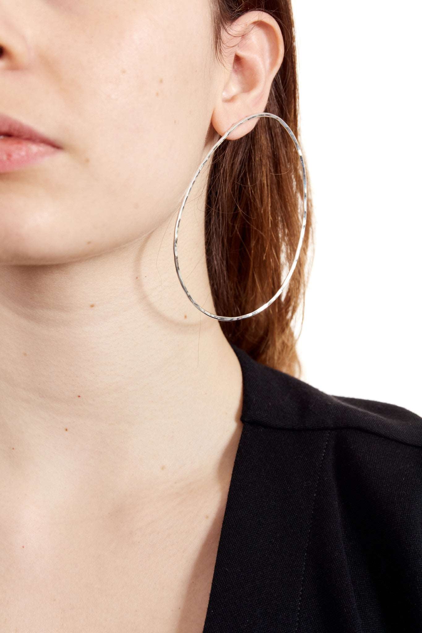 Irregular Ellipse Sterling Silver Earring Ellie NINObrand