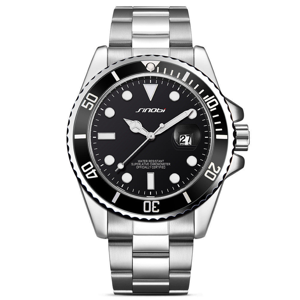 Sinobi Model Diver Watch – Submariner Homage, 43.5 mm Stainless Steel Quartz