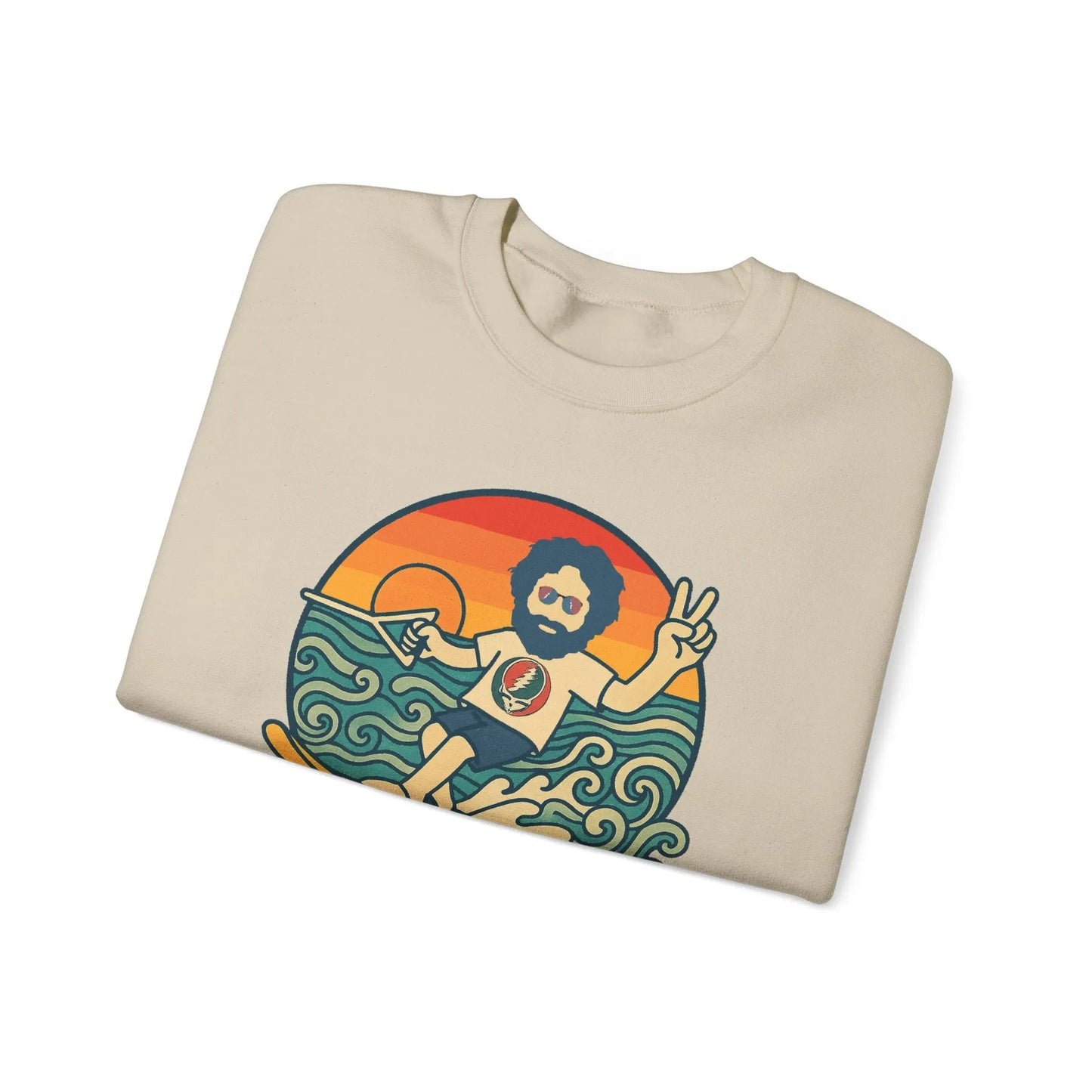 Life is Dead Crewneck Sweatshirt Heavy Blend Waterskiin' Jerry