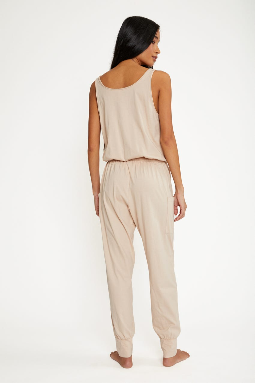 Brie Cargo Adjustable Drawstring Waist Cargo Jumpsuit