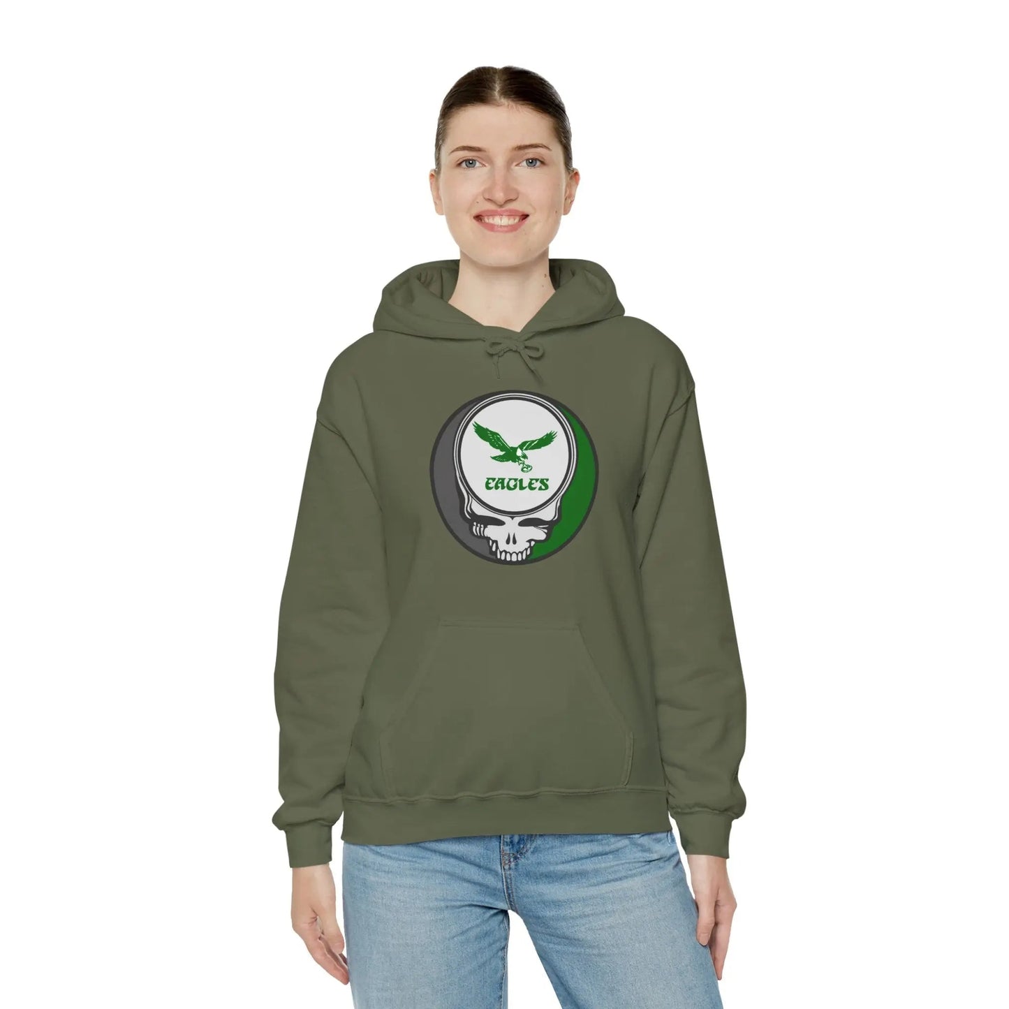 Philadelphia Eagles Skull Hoodie Medium-Heavy Fabric The Gridiron Collection