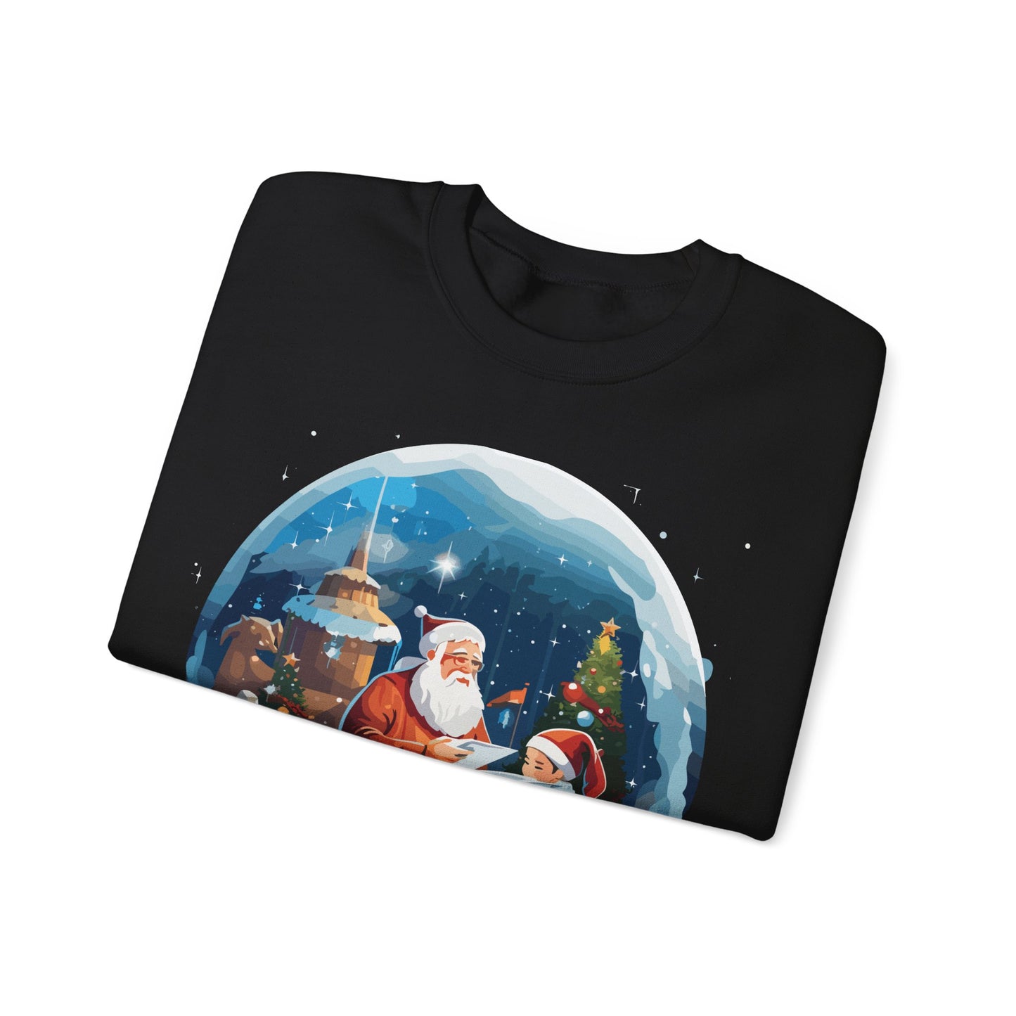Santa reading book with people in space - Christmas Shirt, Holiday Xmas Shirt, Merry Christmas, Holiday Xmas, Unisex Xmas Shirt, Christmas Sweatshirt, Christmas Apparel, Xmas Celebration Shirt, Matching Family Outfits, Christmas Gifts