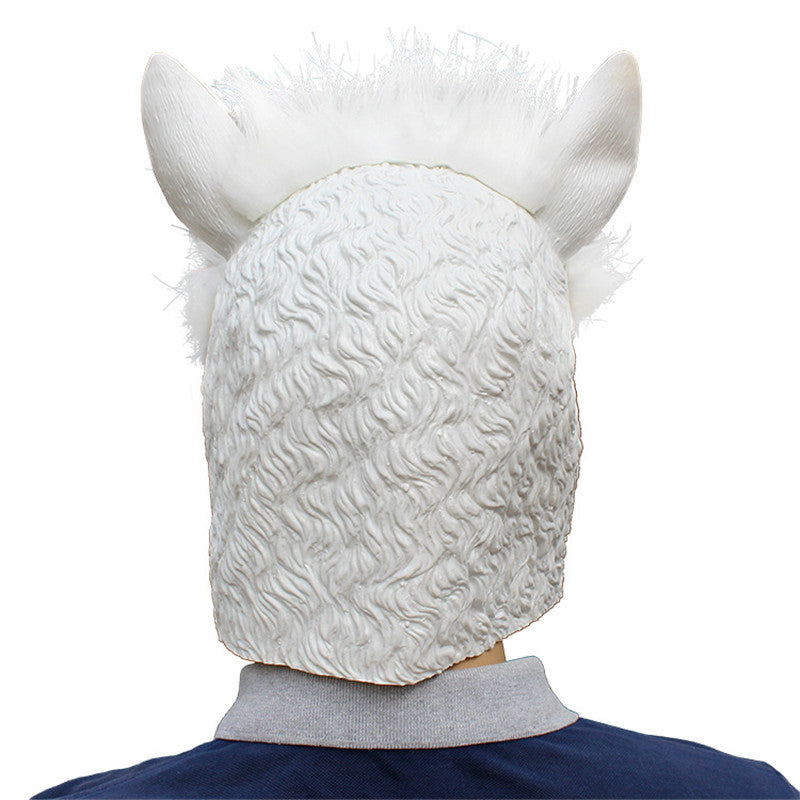 Halloween White Animal Latex Mask Party Supplies