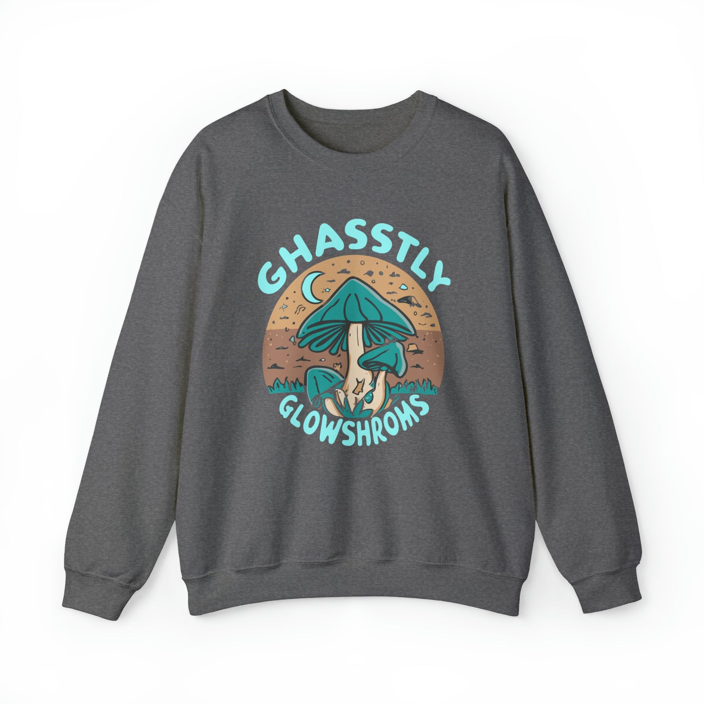 Ghastly Glowshrooms Black Mushroom costume, Mushroom Halloween Costume, Mushroom Sweatshirt, Spooky Season Halloween Sweatshirt, Sweatshirt Adult, Unique Sweatshirt