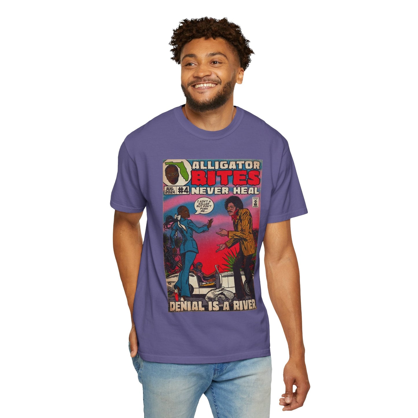 Denial is a River Alligator Bites Unisex Comfort Colors T-shirt