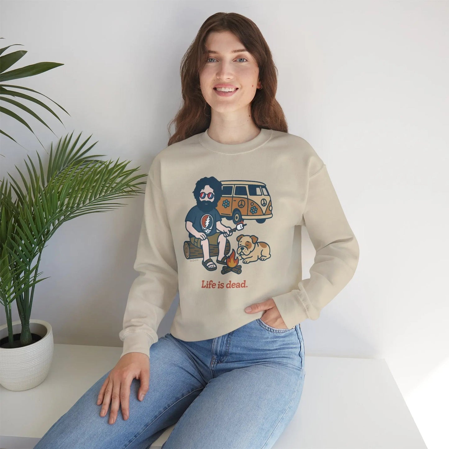 Jerry and Frank are Camping Life is dead Crewneck Sweatshirt Gildan