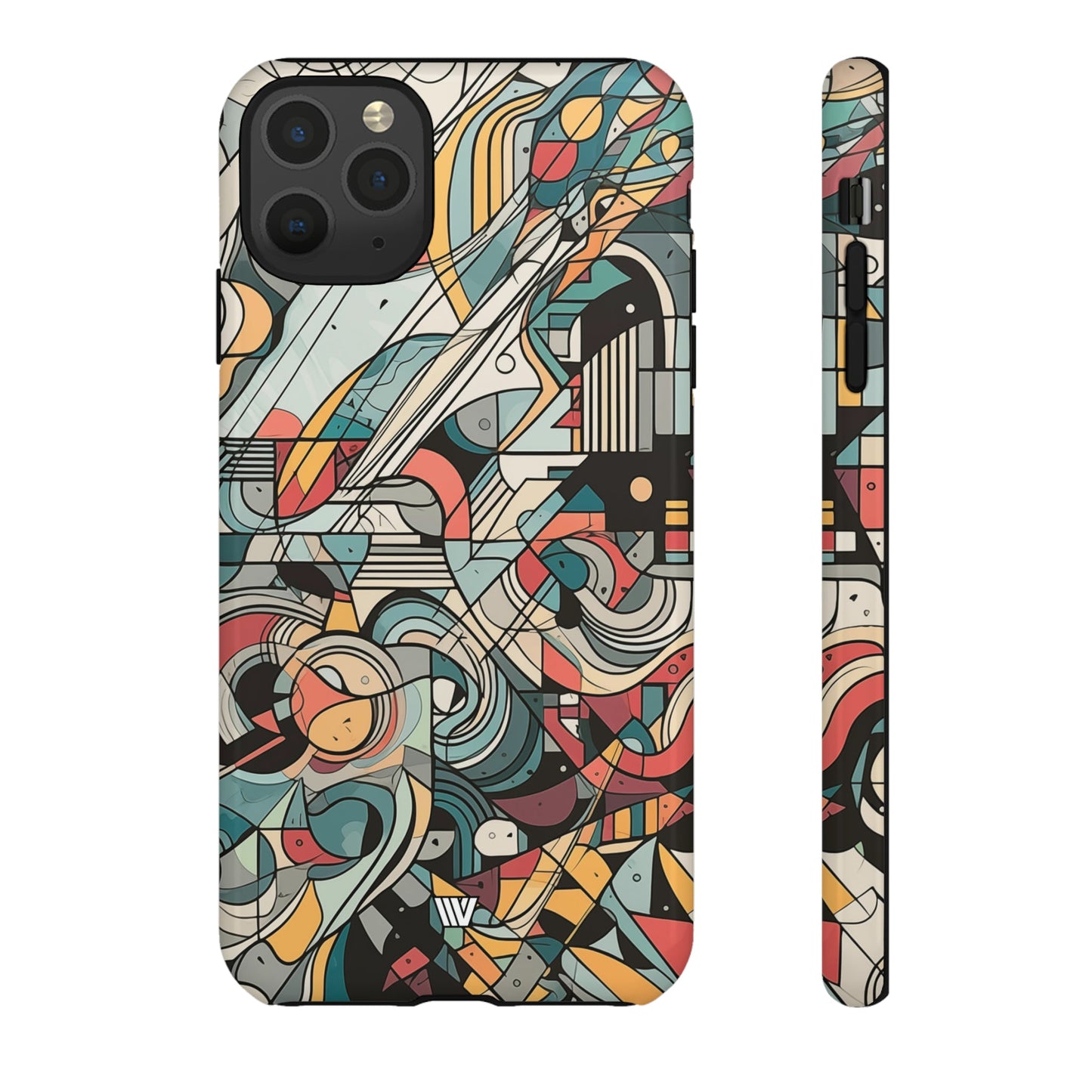 Abstract Doodle Tough Phone Case Dual-Layer Protection