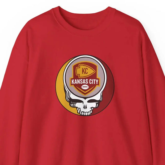 Kansas City Chiefs Grateful Dead Stealie Crewneck Sweatshirt Unisex NFL