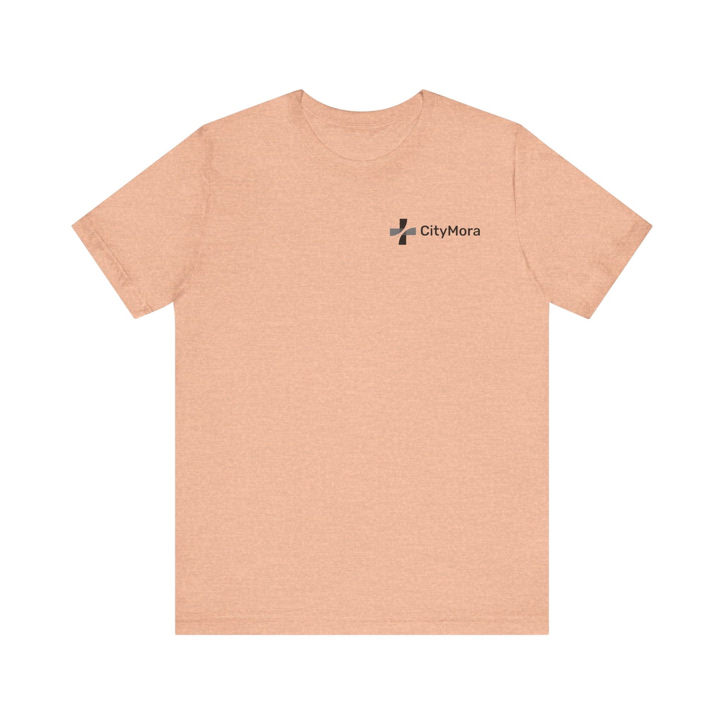 Casual Unisex Tee - 'CityMora' Motivational Short Sleeve Shirt - Black