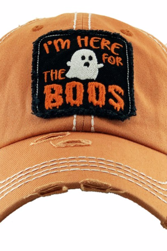 Halloween Boos Vintage Distressed Baseball Hat