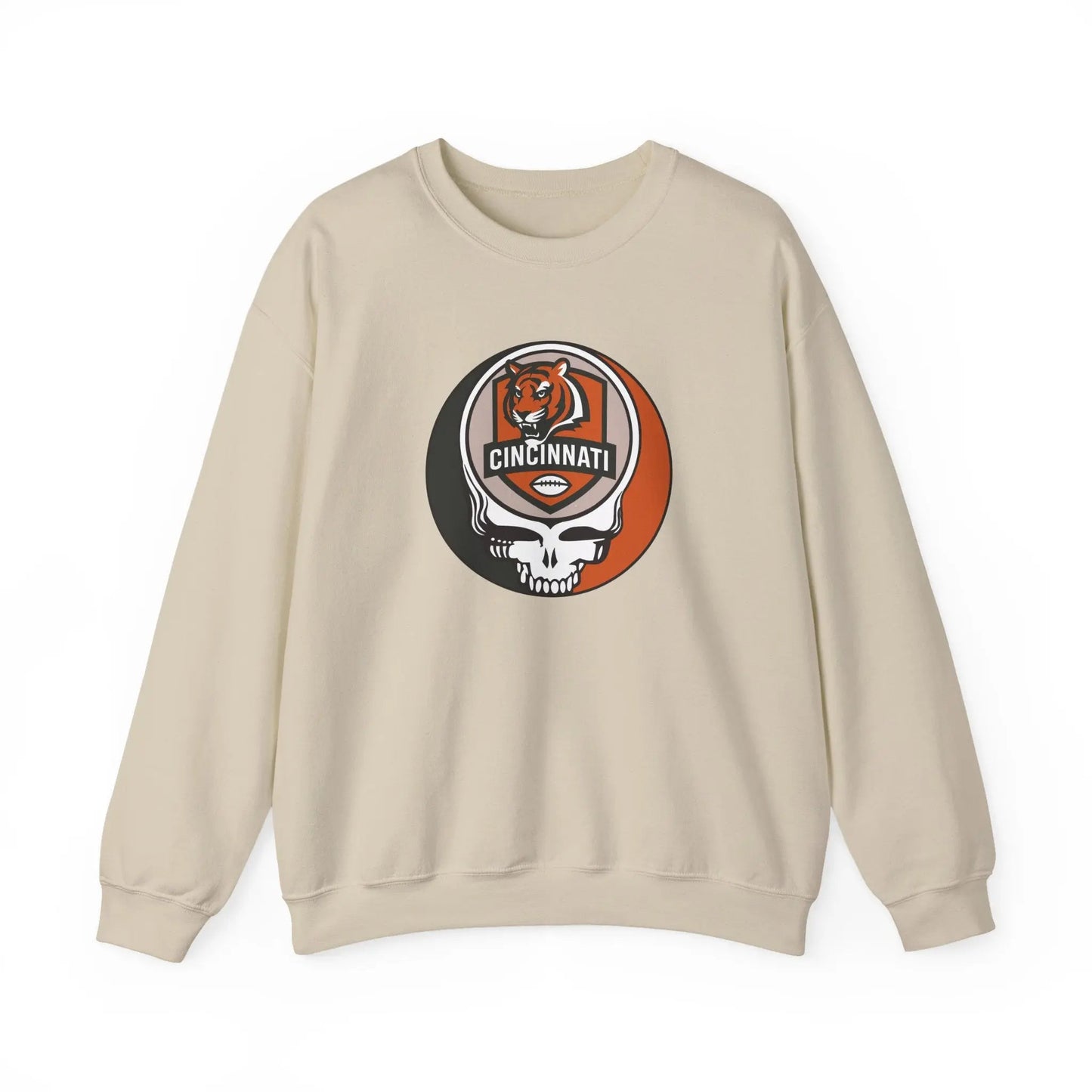 Grateful Dead Stealie Crewneck Sweatshirt Heavy Blend The Gridiron Collection Cincinnati Bengals