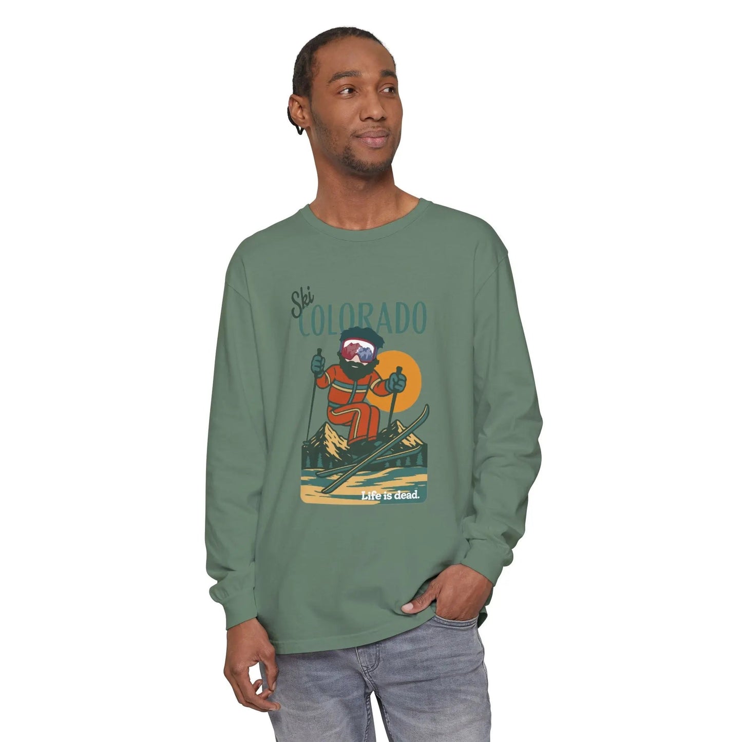 Ski Colorado Garment-Dyed Long Sleeve T-Shirt Mountain Collection