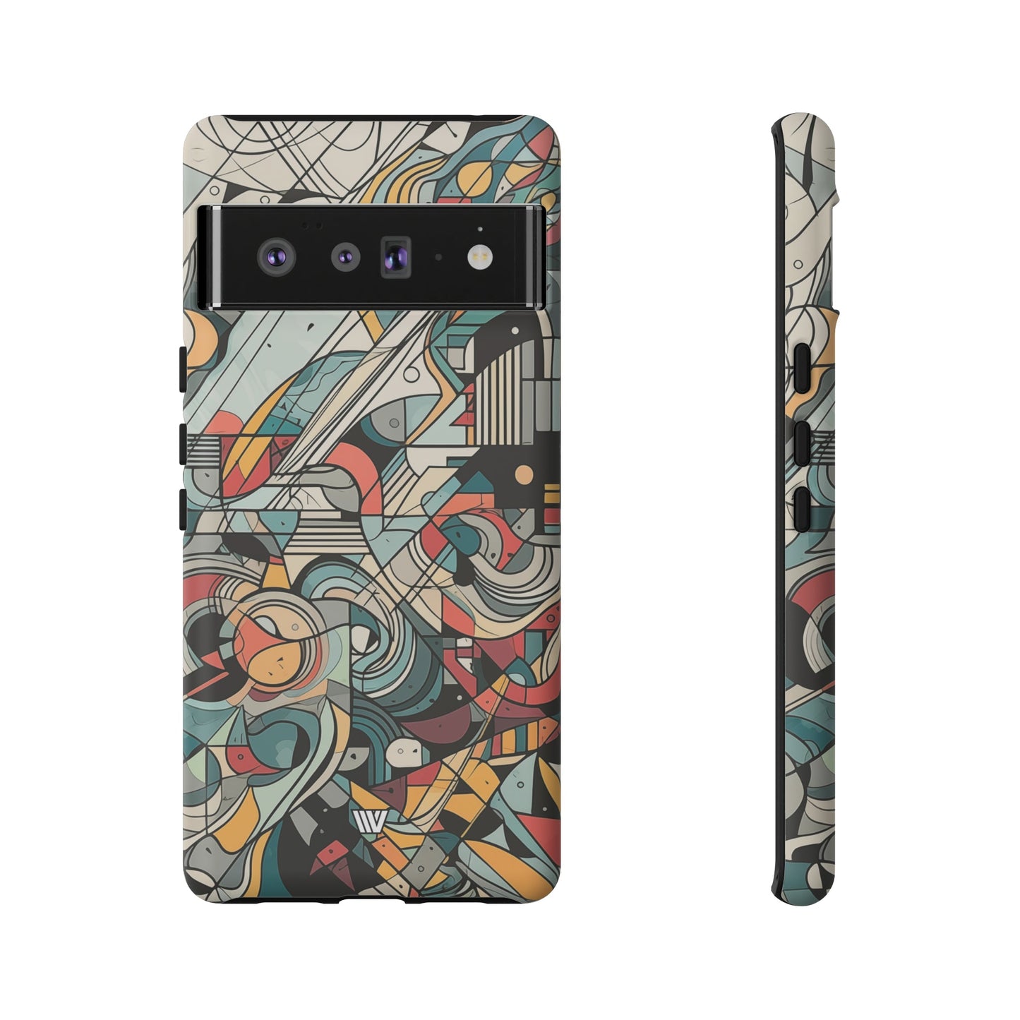 Abstract Doodle Tough Phone Case Dual-Layer Protection