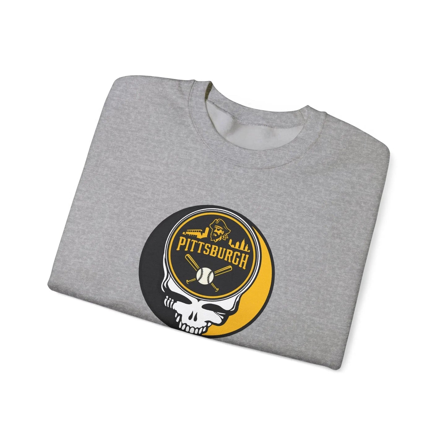 Grateful Dead Stealie Crewneck Heavy Blend Sweatshirt Pittsburgh Baseball Edition MLB