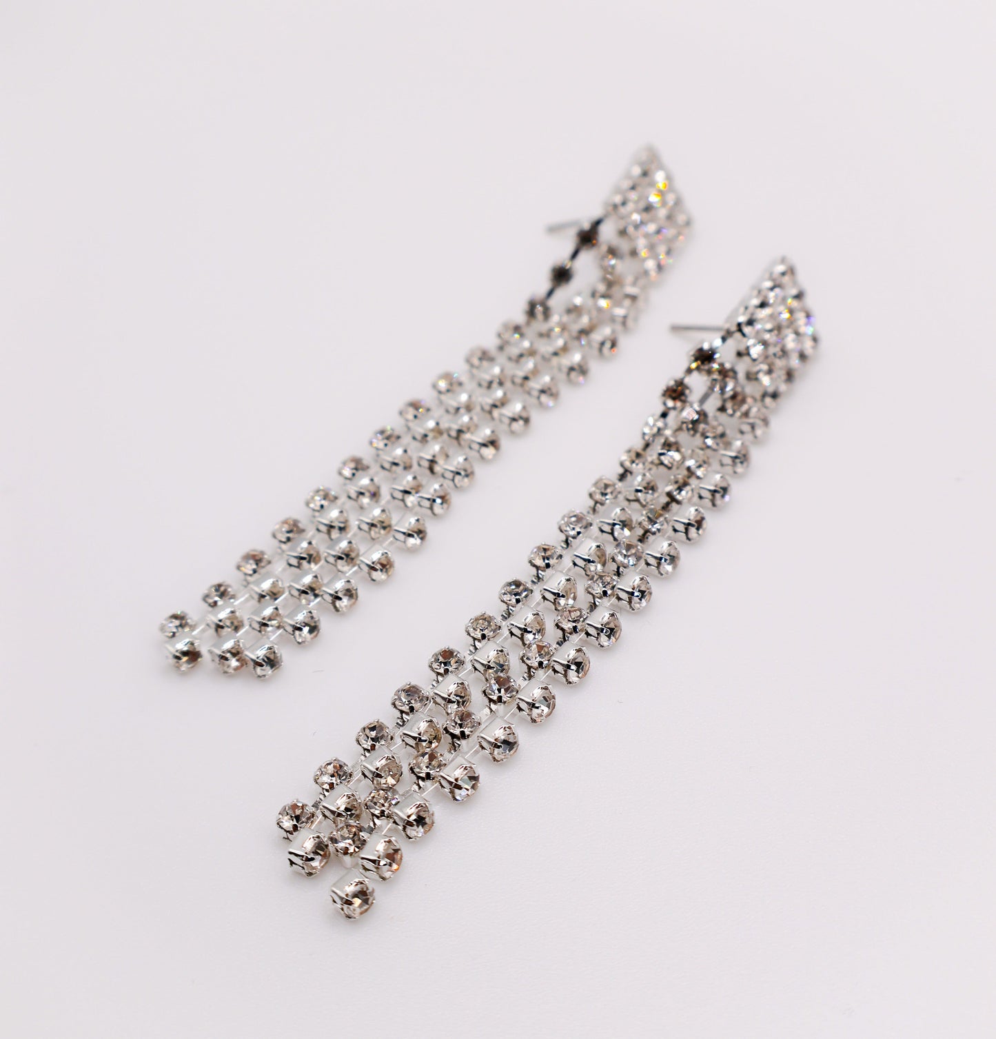 Dazzling Cascade Faux White Diamond Earrings White Gold-Dipped Le Reussi®