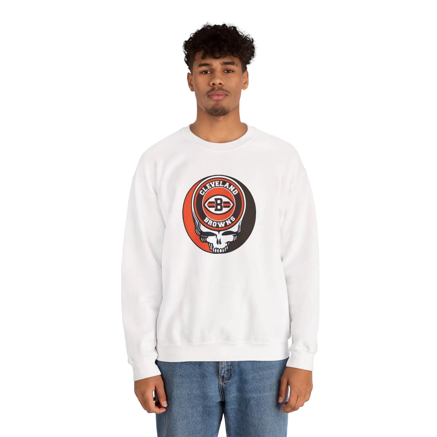 Grateful Dead Stealie Cleveland Browns Crewneck Sweatshirt The Gridiron Collection