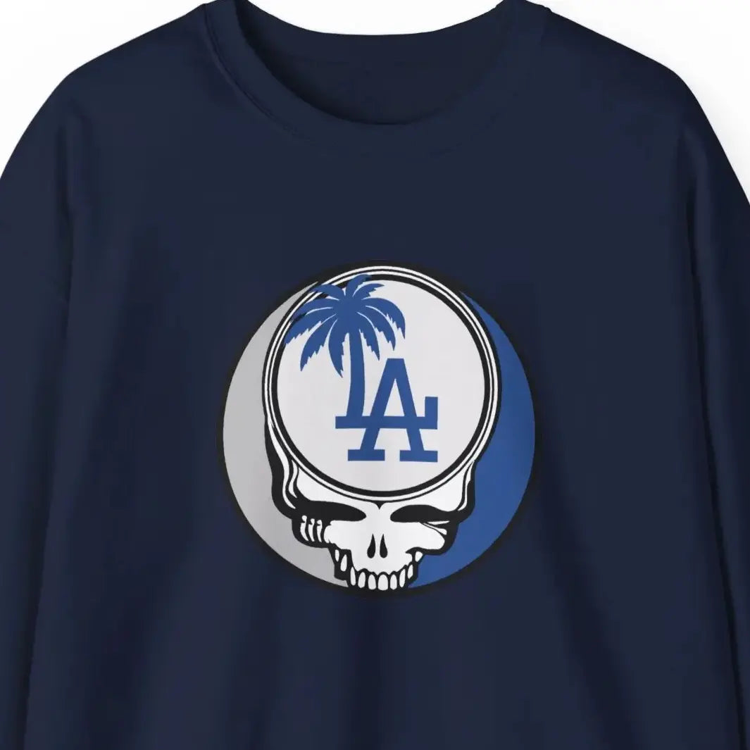 Grateful Dead Stealie Crewneck Sweatshirt Unisex Heavy Blend MLB The Ballpark Collection Los Angeles Baseball Edition