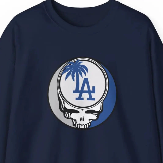 Grateful Dead Stealie Crewneck Sweatshirt Unisex Heavy Blend MLB The Ballpark Collection Los Angeles Baseball Edition