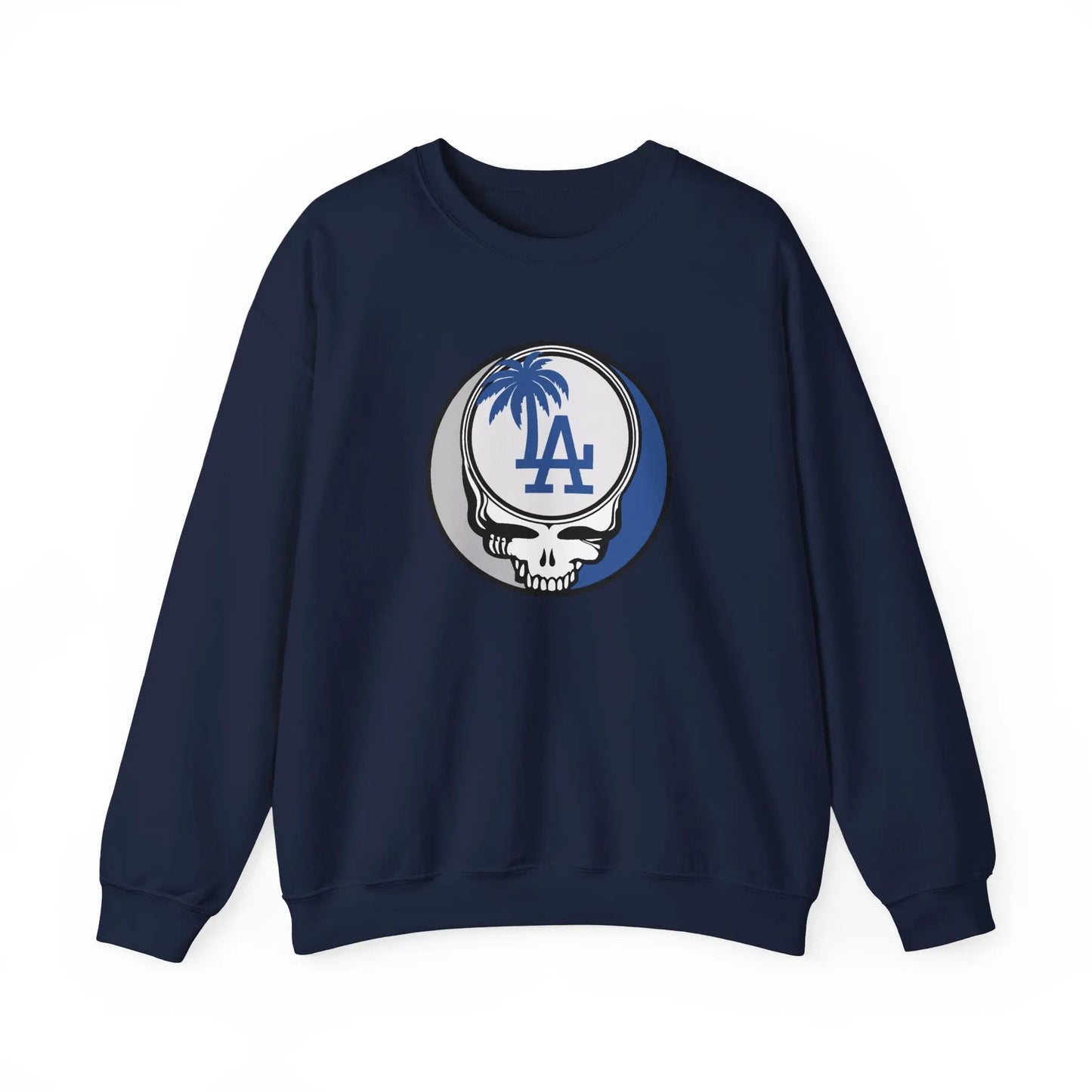 Grateful Dead Stealie Crewneck Sweatshirt Unisex Heavy Blend MLB The Ballpark Collection Los Angeles Baseball Edition