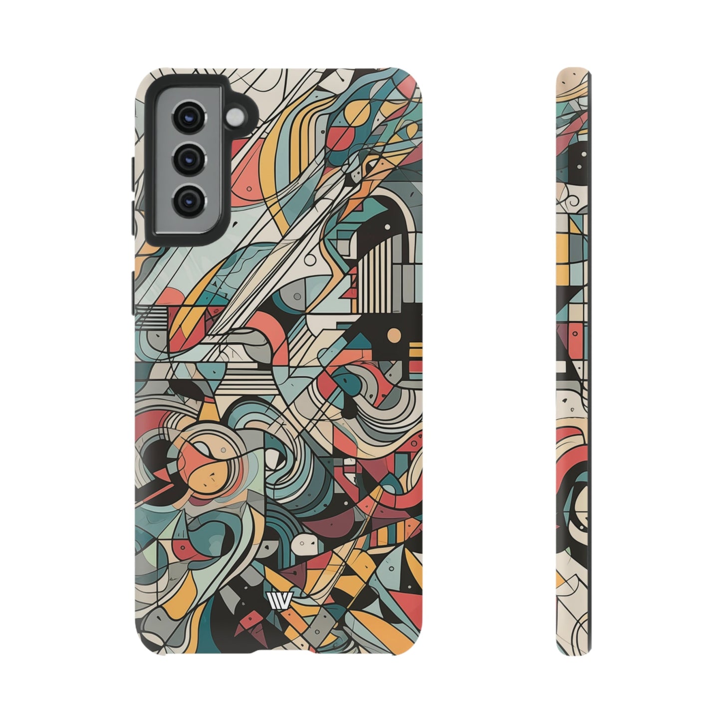 Abstract Doodle Tough Phone Case Dual-Layer Protection