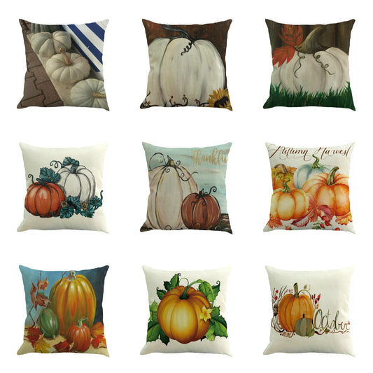 Thanksgiving Linen Cushion Pillow Case 45x45cm