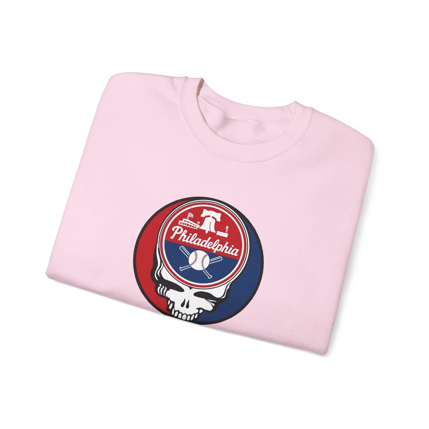 Grateful Dead Stealie Crewneck Sweatshirt Heavy Blend Philadelphia Baseball Edition MLB
