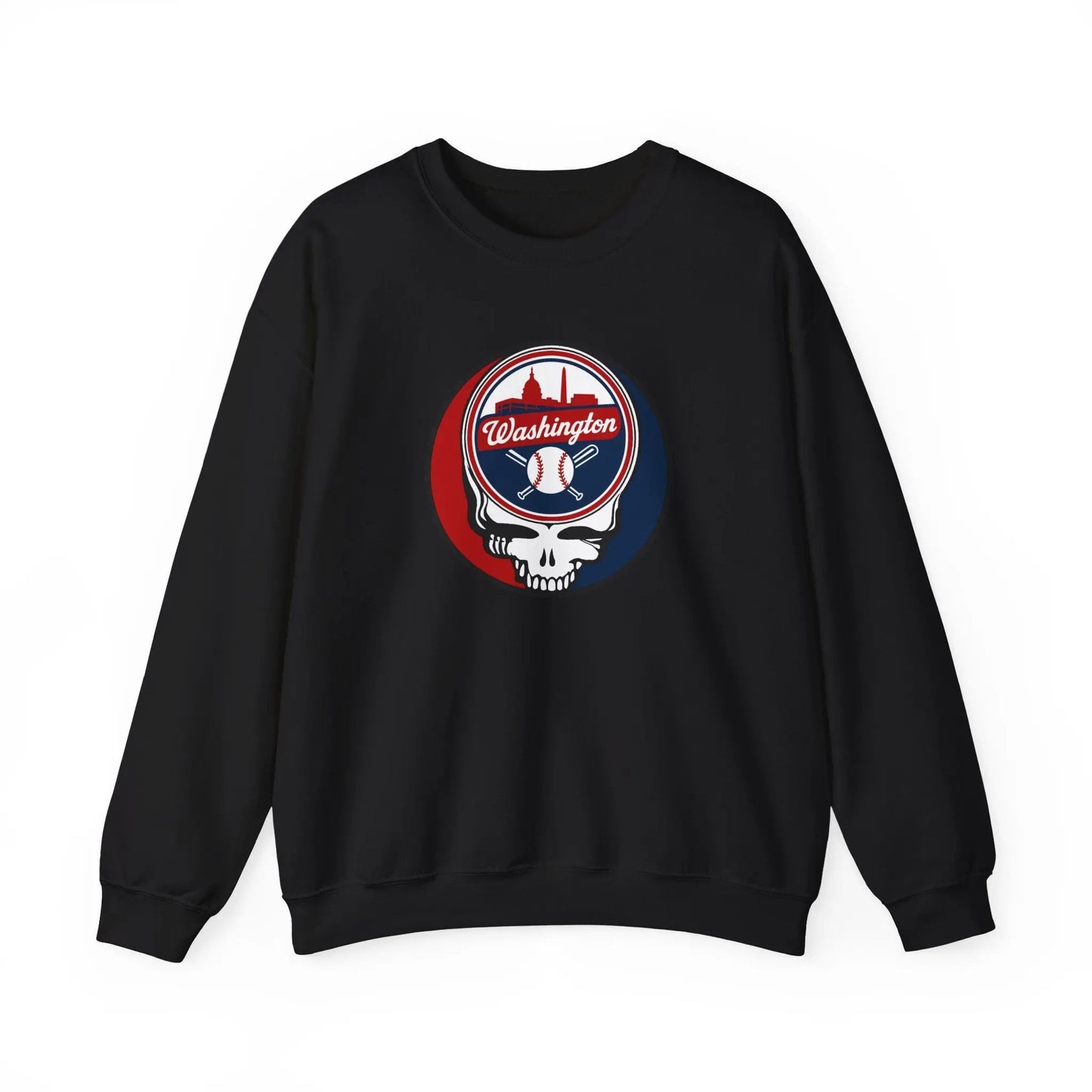 Washington Baseball Edition Grateful Dead Stealie Crewneck Sweatshirt The Ballpark Collection
