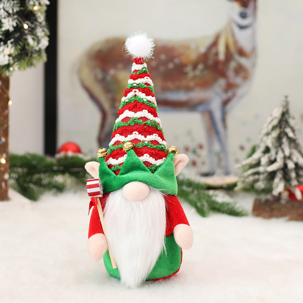 Elf Santa Claus Doll Ornaments Knitted Cloth Couple Decorations