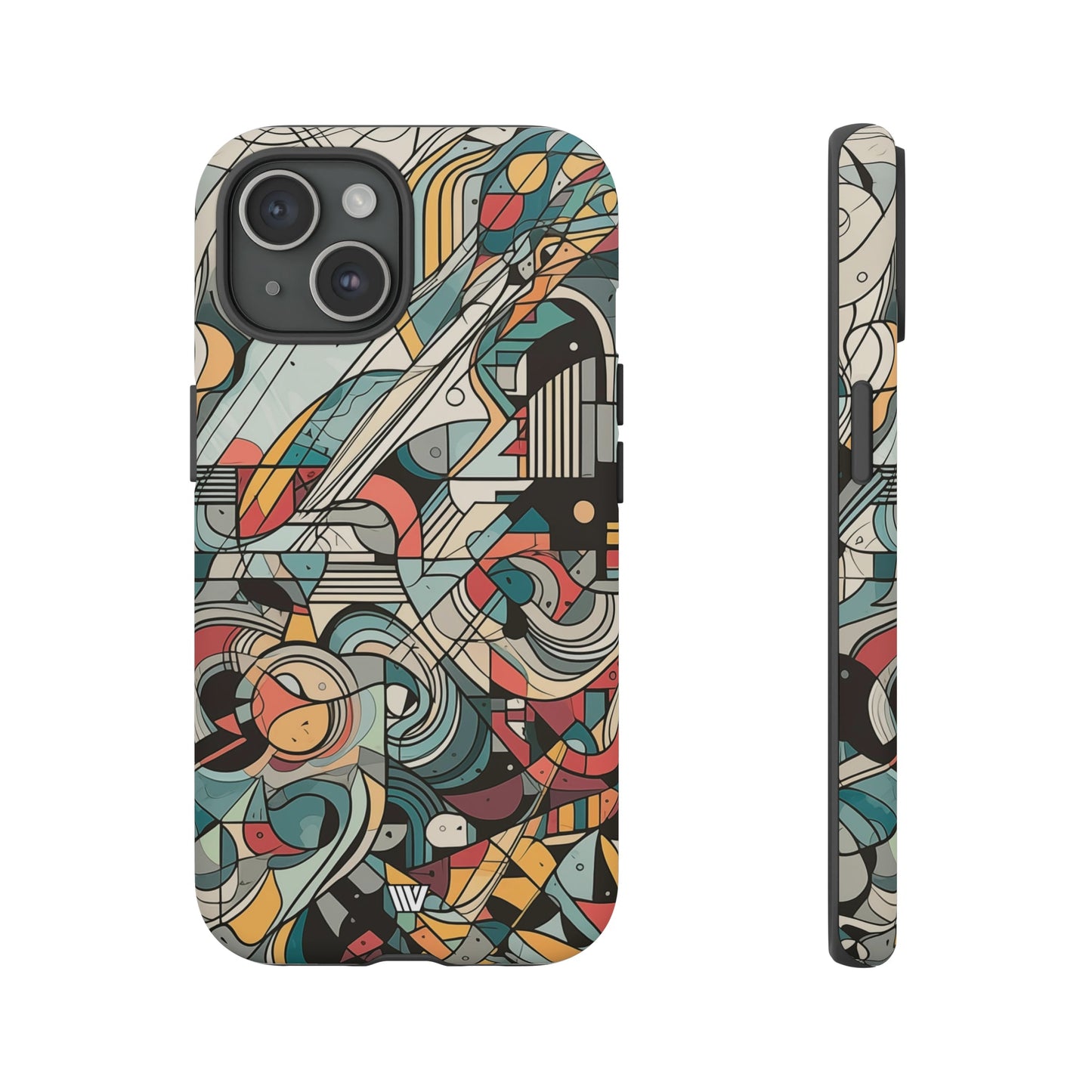 Abstract Doodle Tough Phone Case Dual-Layer Protection