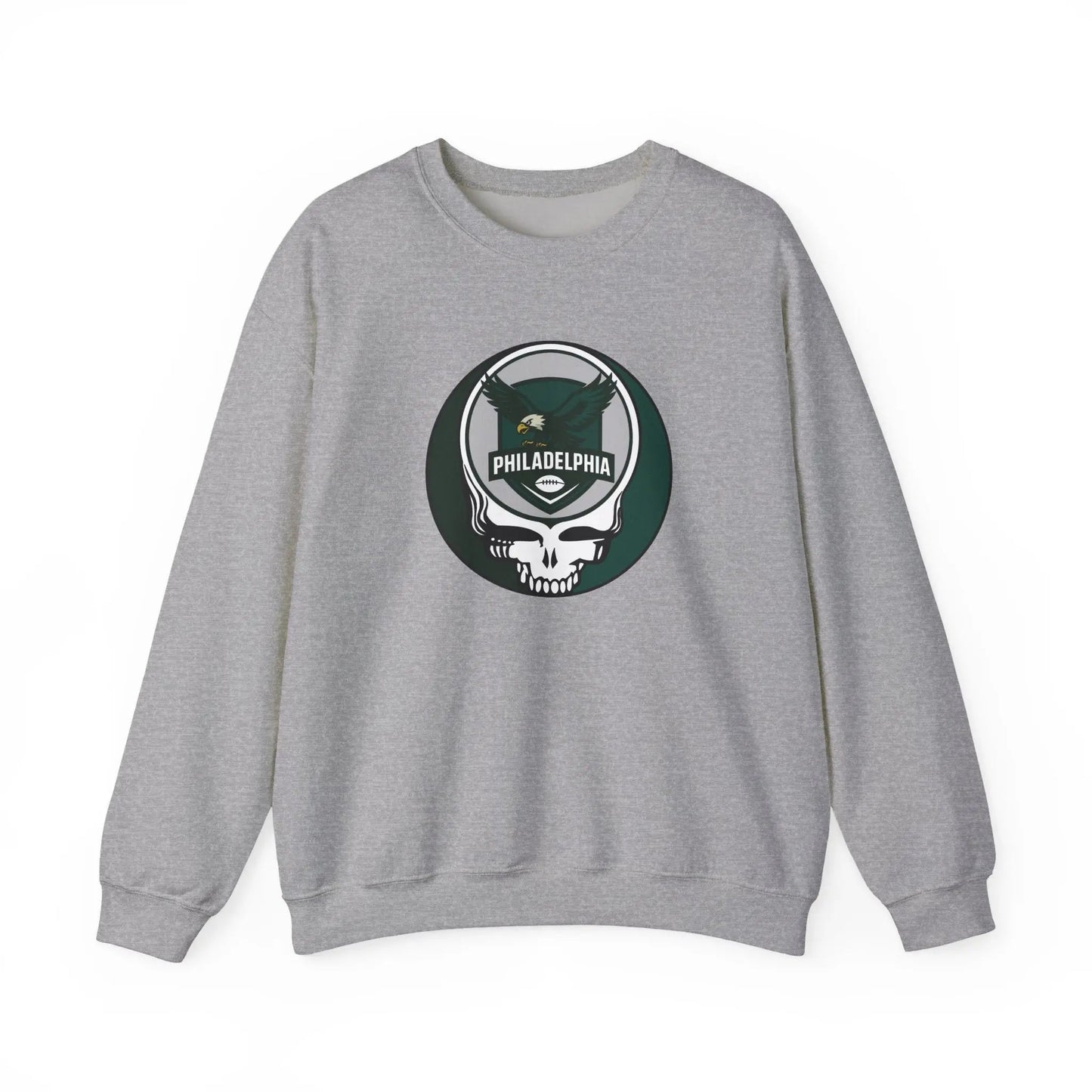 Philadelphia Eagles Grateful Dead Stealie Heavy Blend Crewneck Sweatshirt NFL