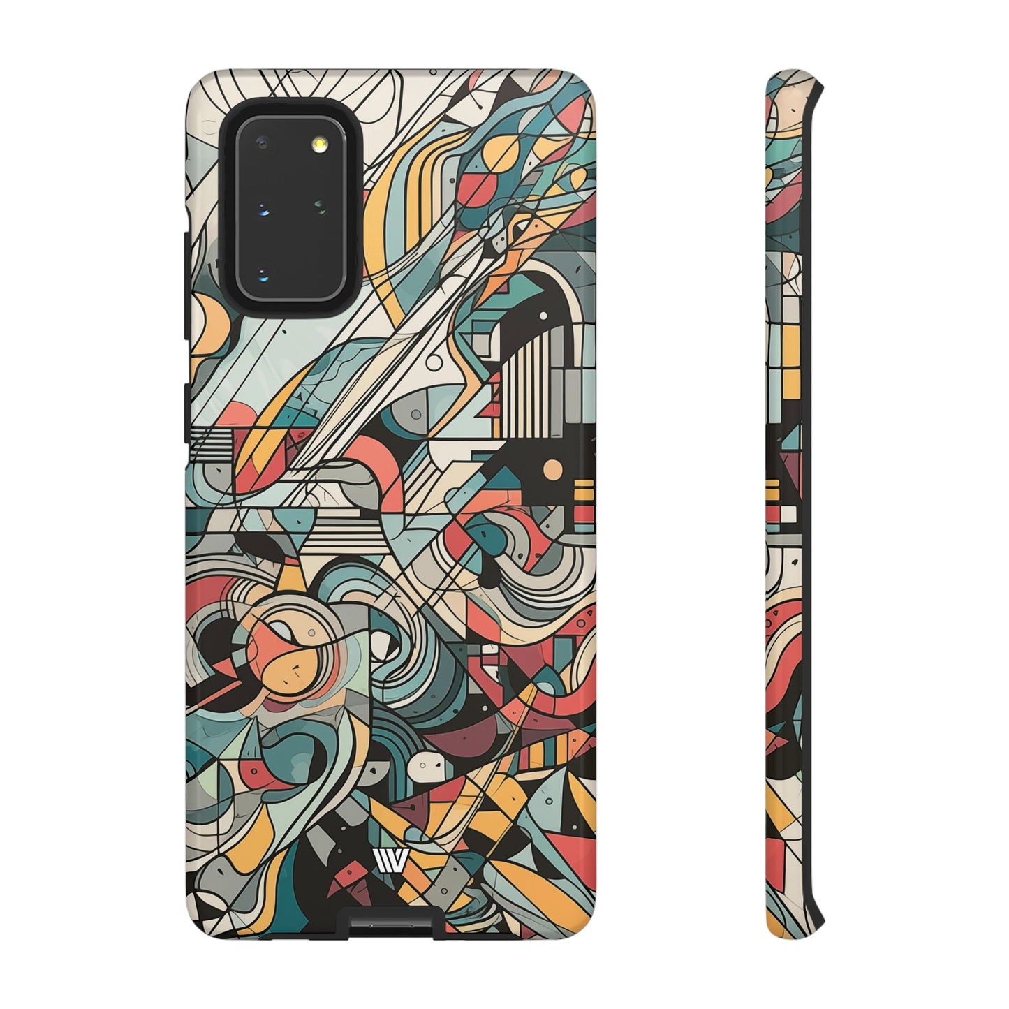 Abstract Doodle Tough Phone Case Dual-Layer Protection