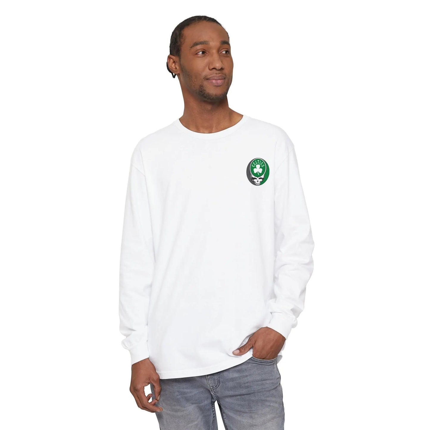 Boston Celtics Garment-dyed Long Sleeve T-Shirt Two-Sided Vineyard Collection