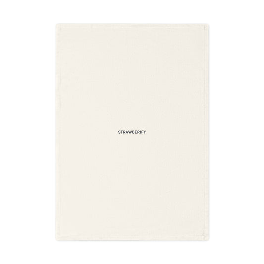 Minimalist Cotton Tea Towel - Modern Kitchen Décor with 'STRAWBERIFY' Design