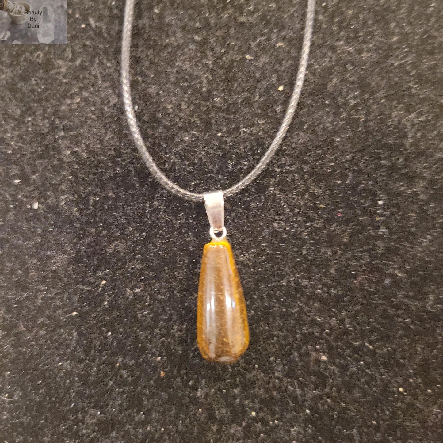 Tiger's Eye Natural Stone 18 Inch Leather Cord Necklace