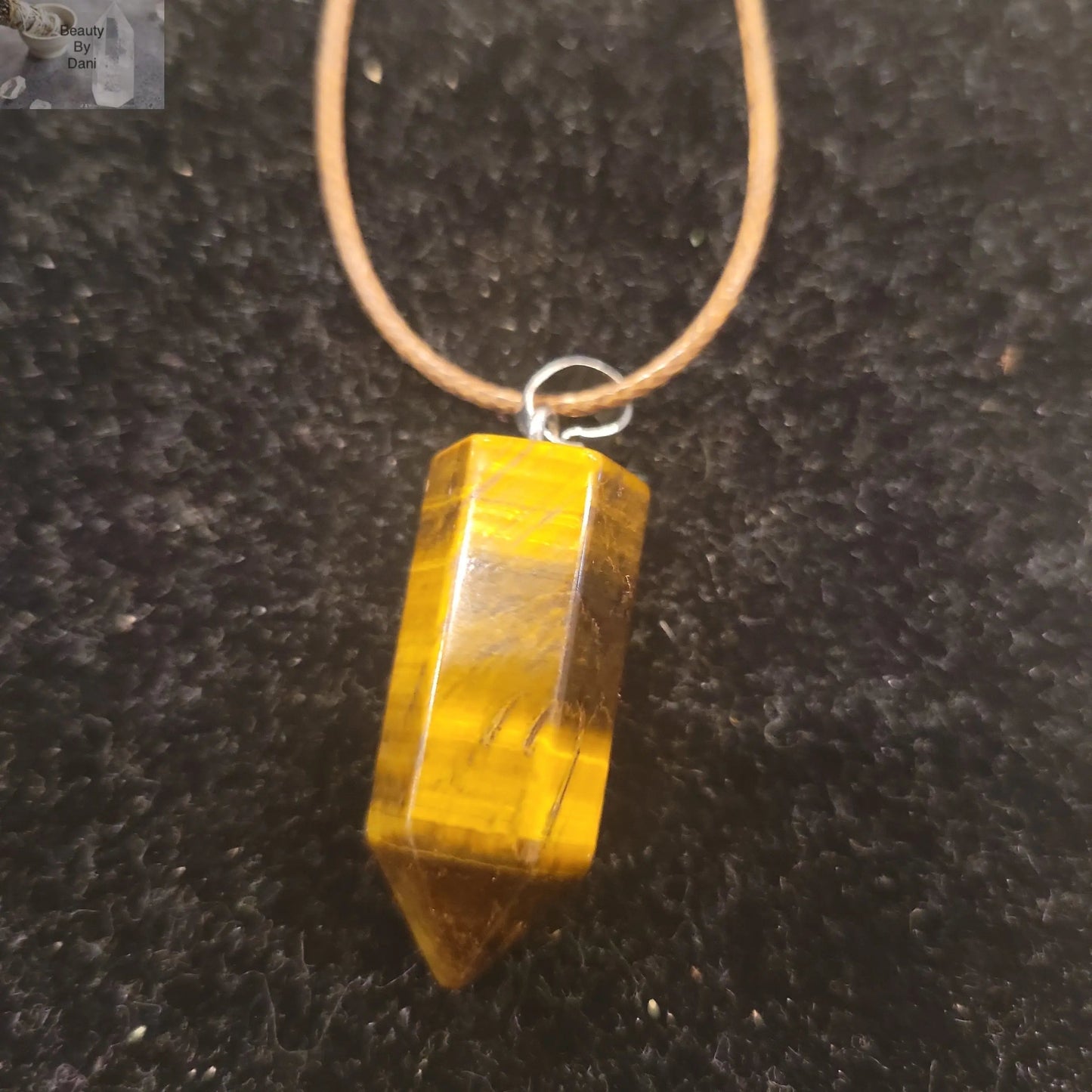 Tiger's Eye Polished 18 Inch Leather Cord Necklace