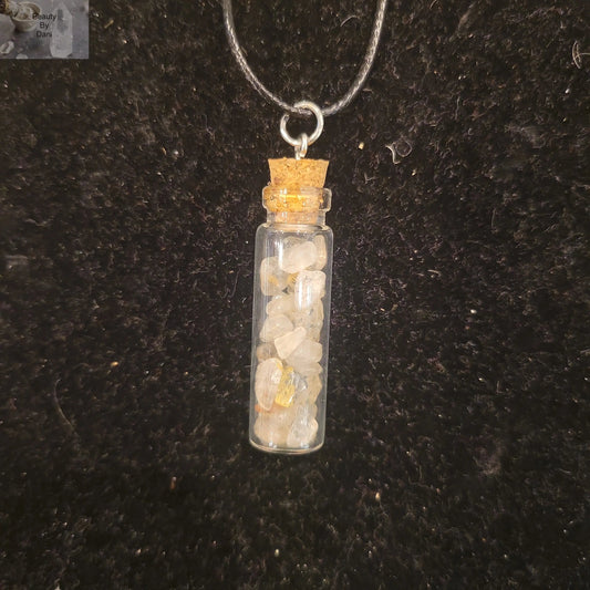 Rutilated Quartz Unique Pendant Necklace Beauty by Dani
