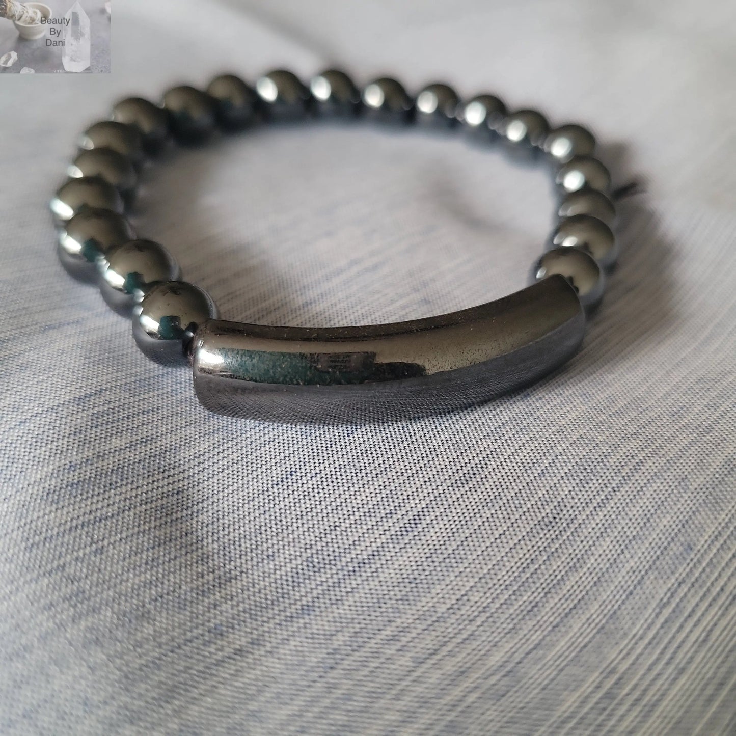 Hematite 8mm Beads Bracelet for Confidence & Stability