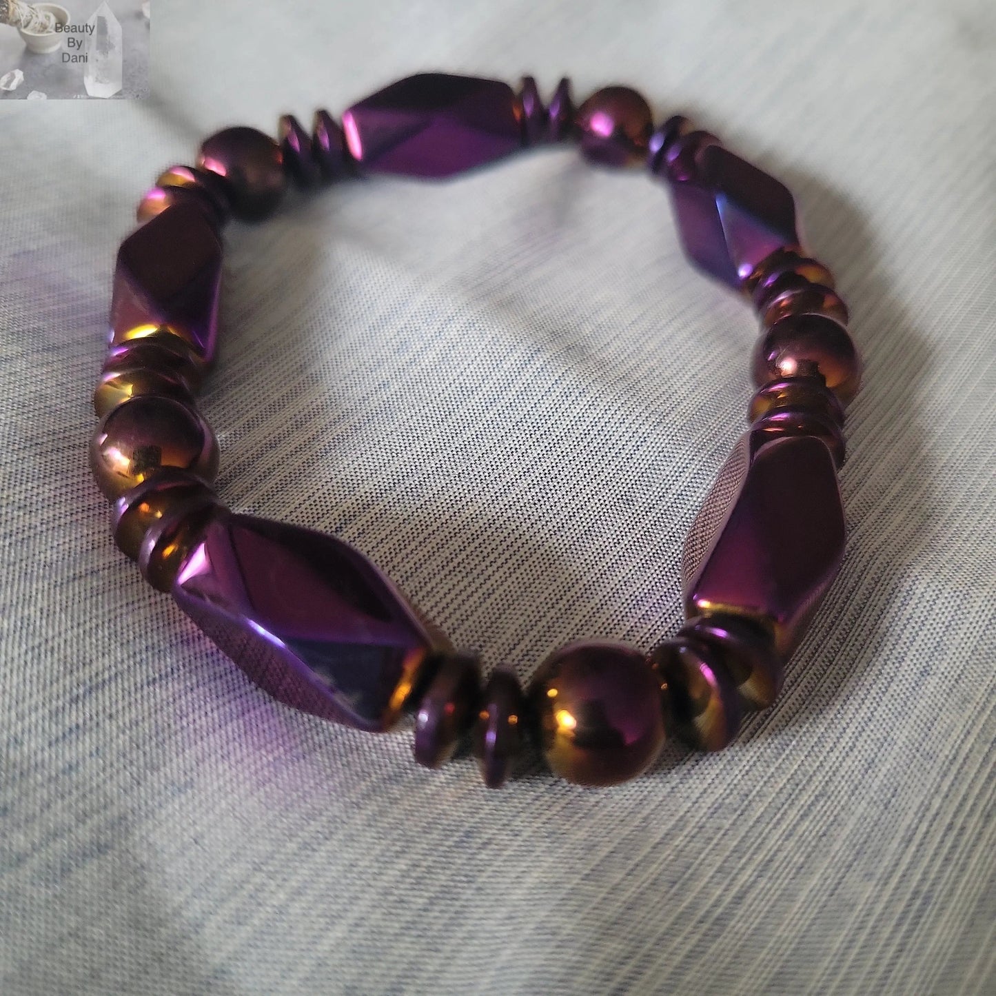 Purple Hematite Large Wrist Bracelet