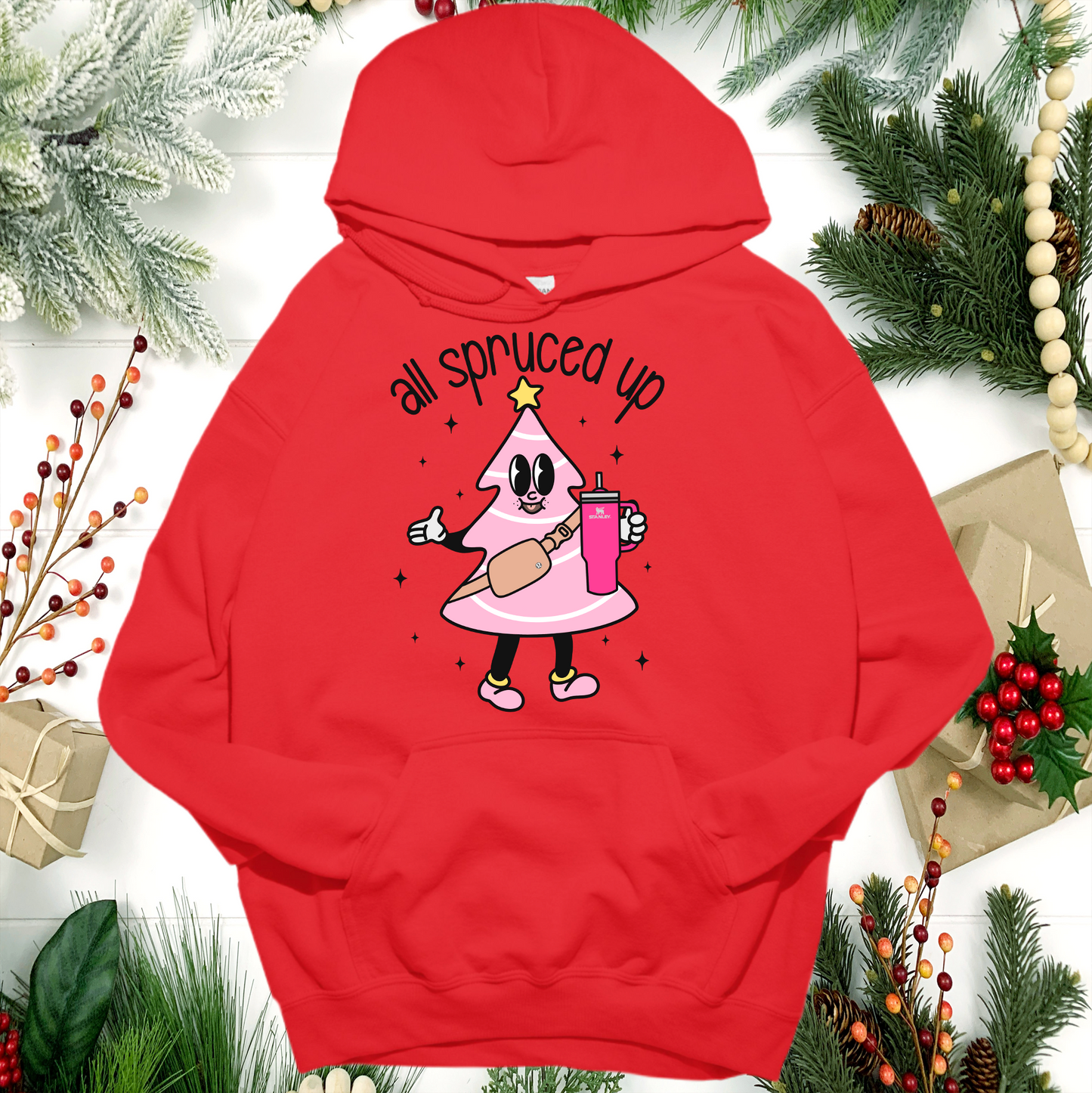 all spruced up Pink Christmas Little Debbies Christmas Shirts Sweatshirts hoodie comfort colors