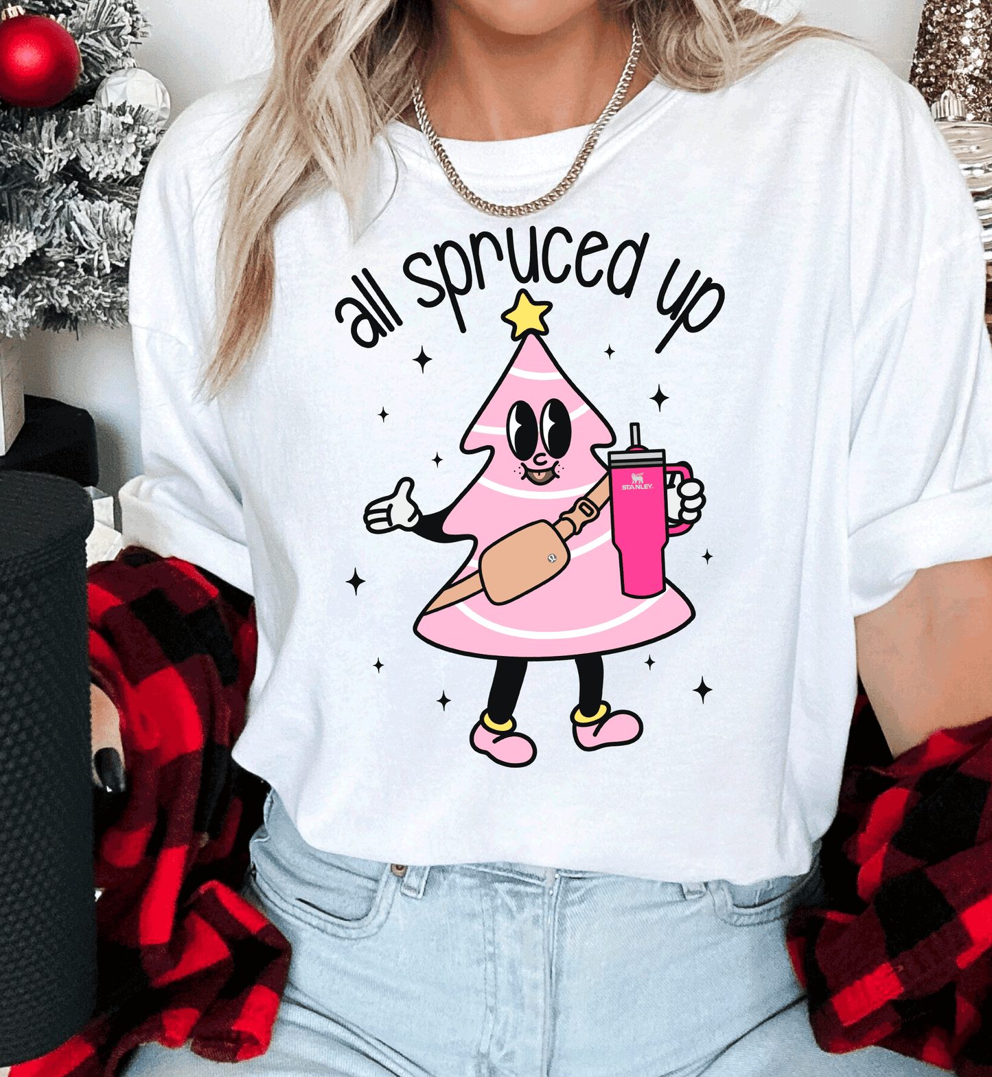 all spruced up Pink Christmas Little Debbies Christmas Shirts Sweatshirts hoodie comfort colors