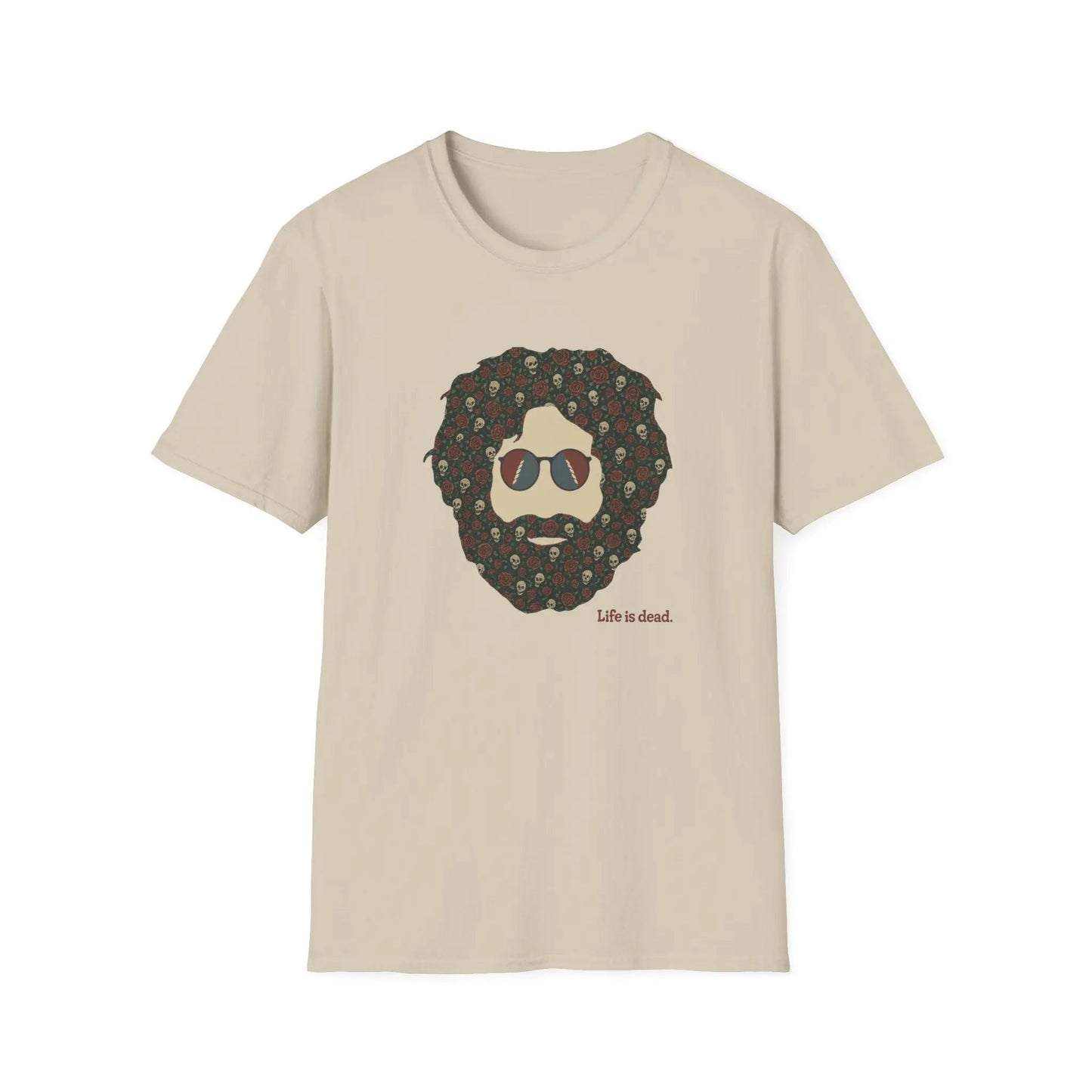 Life Is Dead Skull & Roses Jerry T-Shirt Unisex Soft-Style