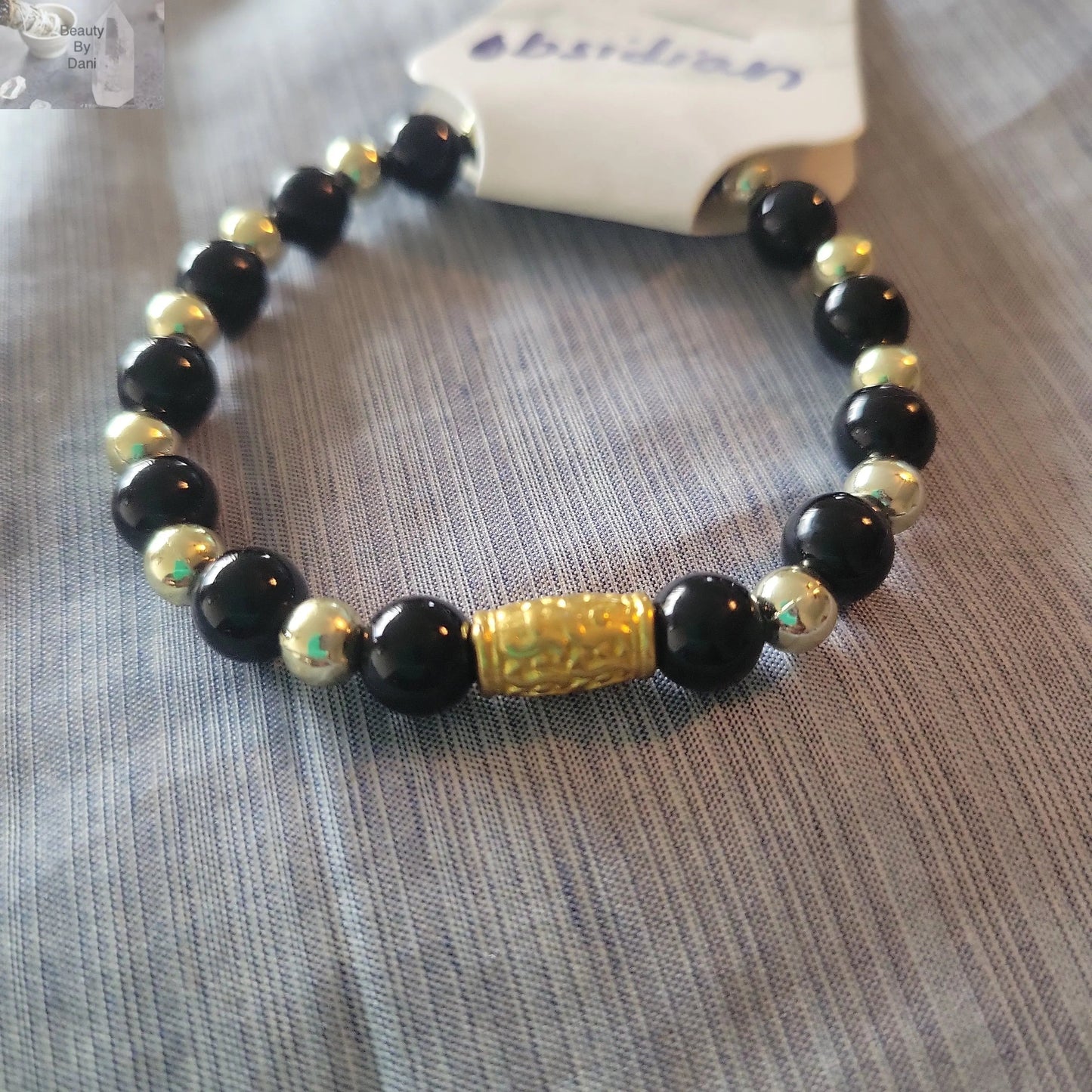 Natural Obsidian Adjustable Bracelet