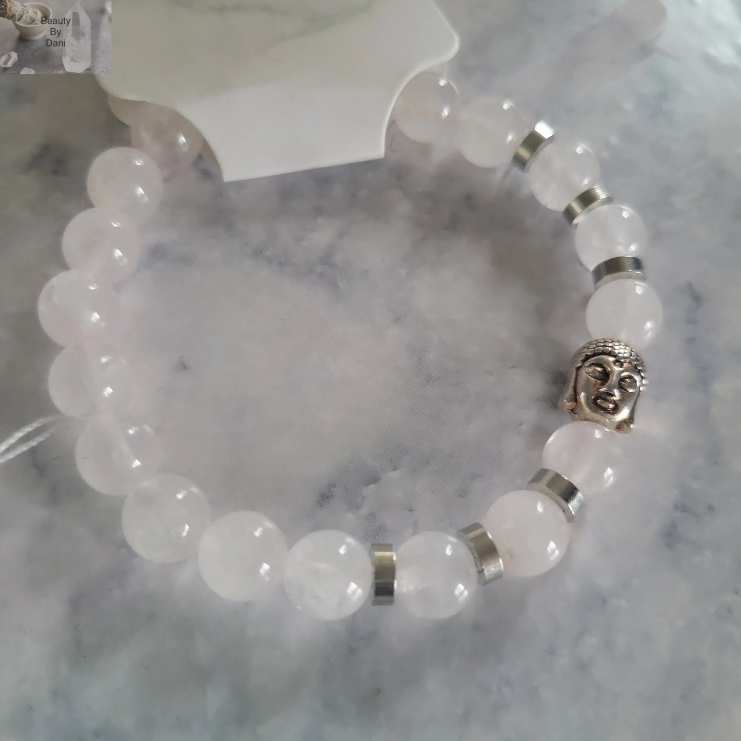 Rose Quartz 8mm Buddha Bracelet