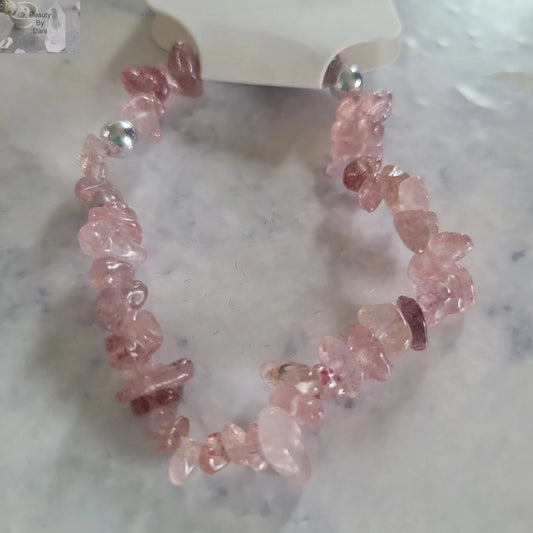 Strawberry Quartz Adjustable Healing Bracelet Beauty by Dani