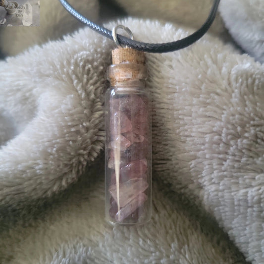 Strawberry Quartz Pink Crystal Necklace Beauty by Dani