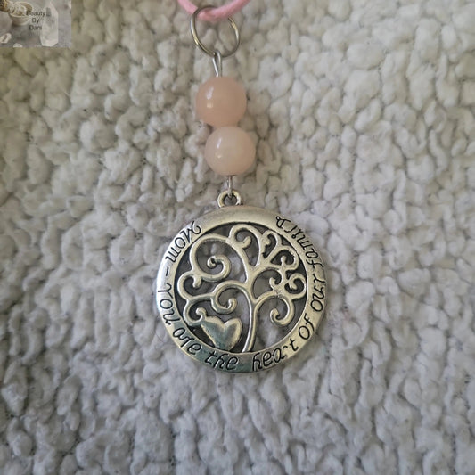 Pink Aventurine 8mm Tree Necklace Beauty by Dani