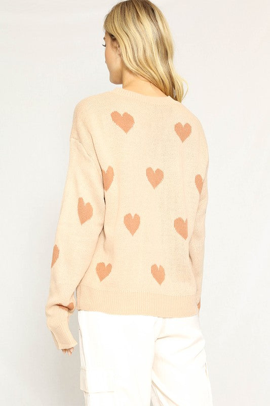 Heart Patterned Sweater Sweater