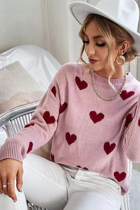 Heart Patterned Sweater Sweater