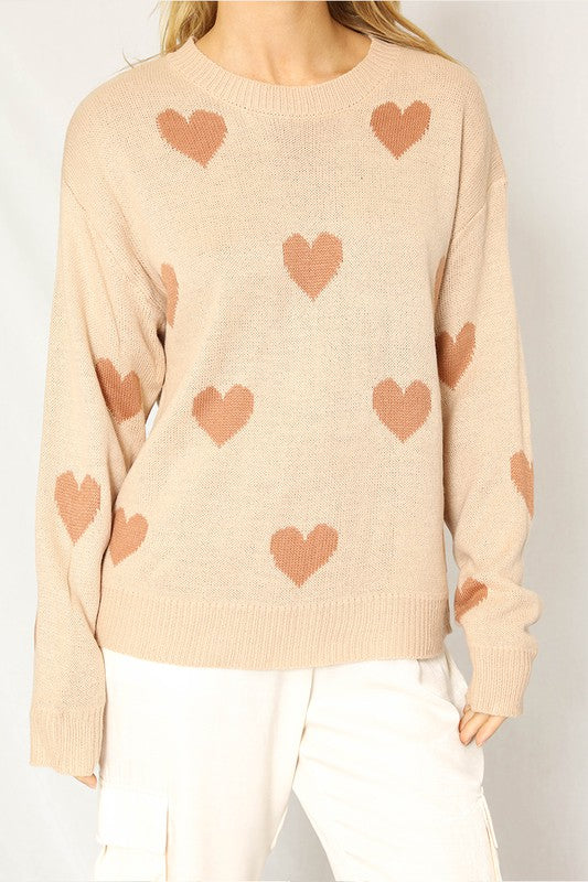 Heart Patterned Sweater Sweater