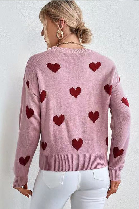 Heart Patterned Sweater Sweater